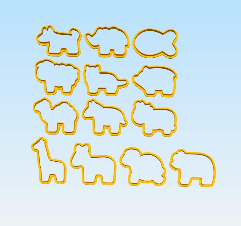 Pack 13 siluetas de animales burro caballo camello chancho gato jirafa oso oveja perro rino vaca pez tortuga