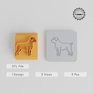 Rottweiler Stamp Tile Set, 5 Motif Sizes, Perfect for Clay, Cookies & Fondant, Dog & Pet Crafting