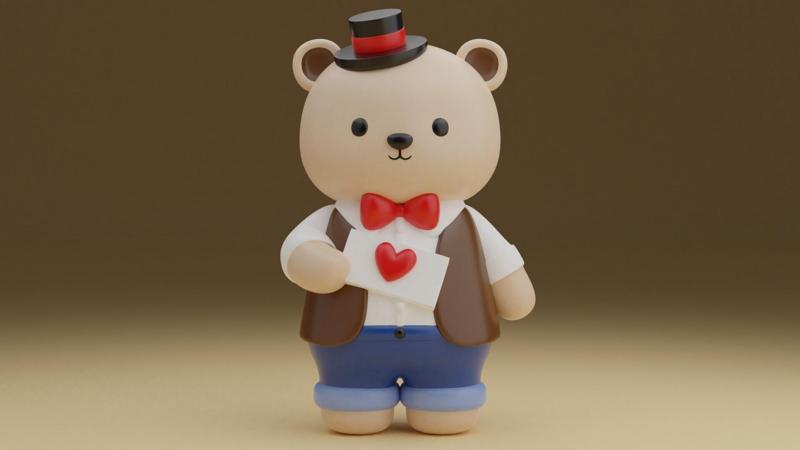 Valentine bear figure
