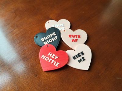 Valentines Day Heart Keychains