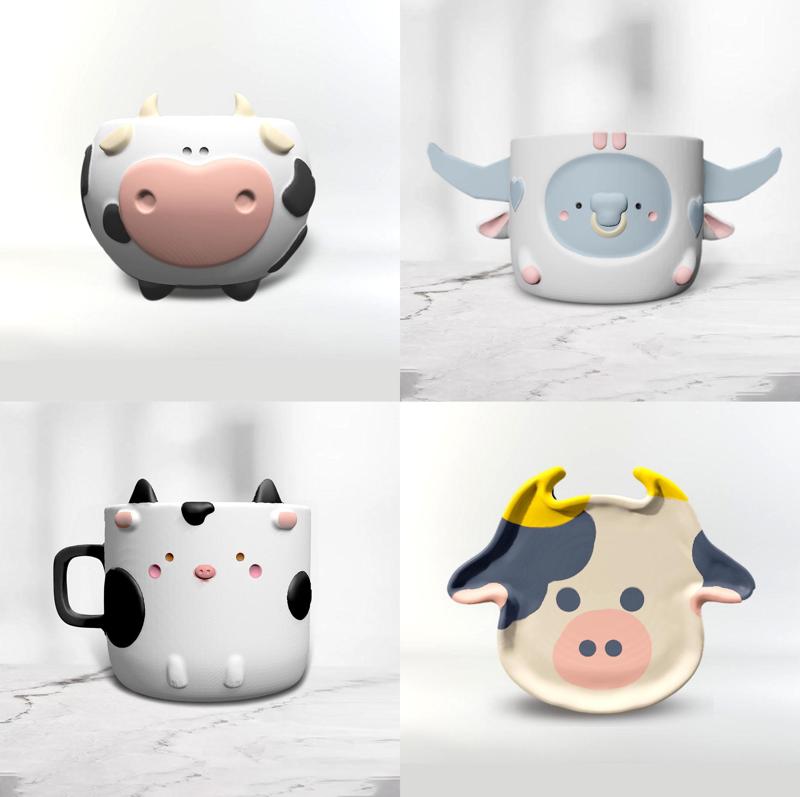 CUTE COW CUP/ CUTE PLANT POT/ CUP COASTER/ PENCIL HOLDER