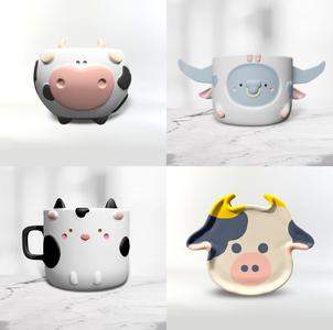 CUTE COW CUP/ CUTE PLANT POT/ CUP COASTER/ PENCIL HOLDER