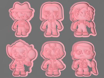 HORROR MOVIE MONSTERS CUTTERS FOR COOKIES AND FONDANT