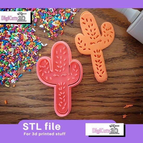 CACTUS plant with eyes COOKIE CUTTER - COWBOY COOKIE CUTTER STL FILE