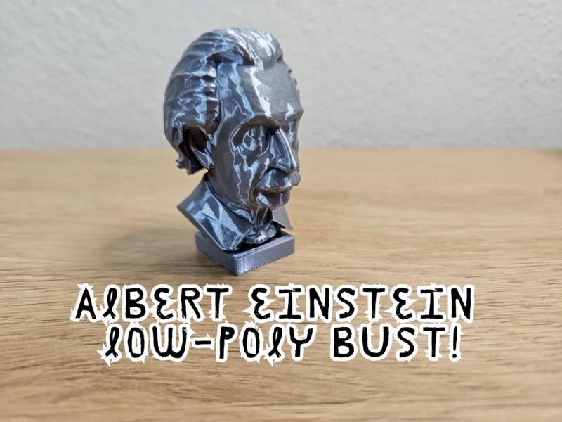 Albert Einstein Low Poly Bust