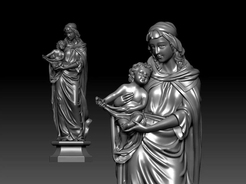 Statue of Virgin Mary and Baby Jesus