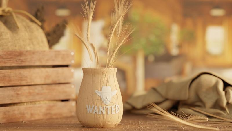 Wanted Cowboy Vase – Fun & Unique Western Decor