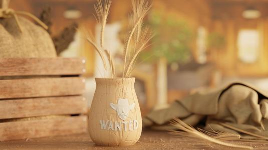 Wanted Cowboy Vase – Fun & Unique Western Decor