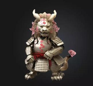 The Samurai Lion Statue