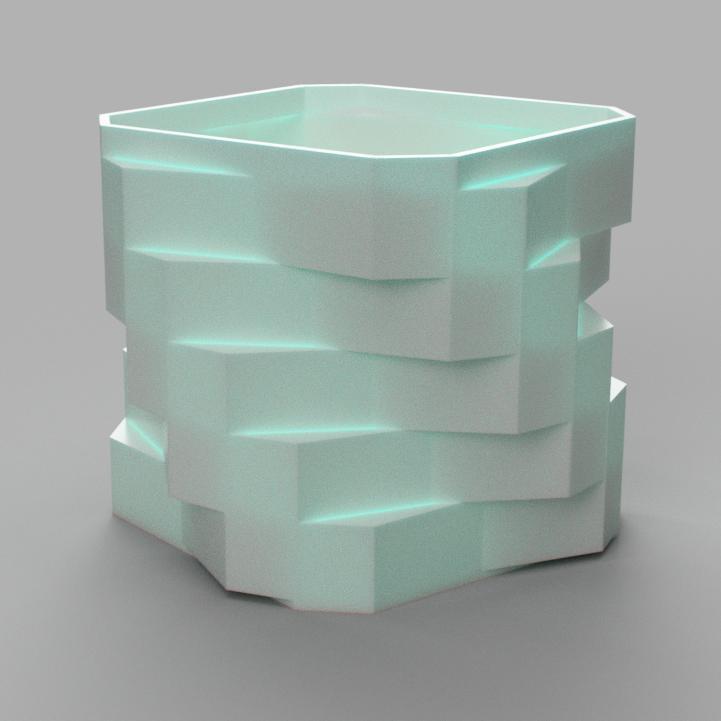 TWISTED SQUARE PLANTER POT