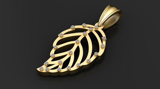 PRECIOUS GOLD LEAF PENDANT 3D PRINTABLE MODEL