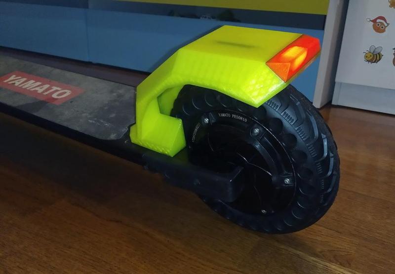 Rear fender, mudguard and tail light for electric scooter Yamato PES 0810