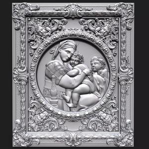 Madonna of the chair bas relief for CNC