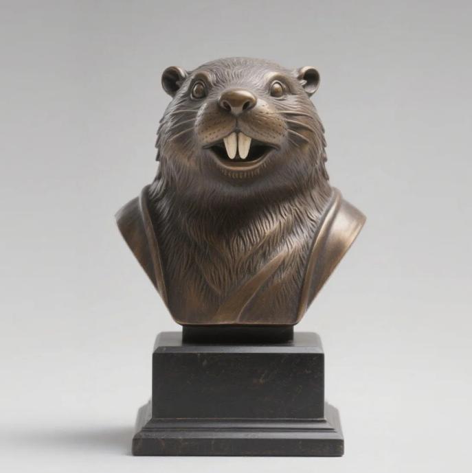 Beaver Bust Sculpture