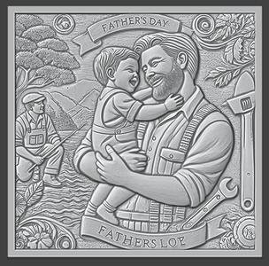 Honoring Dad: Father and Child Bas Relief, Bas-Relief, 3d Print, CNC Stl Model