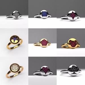 A package of fashion unique diamond rings 11 pcs 3d printable 3D Model Collection