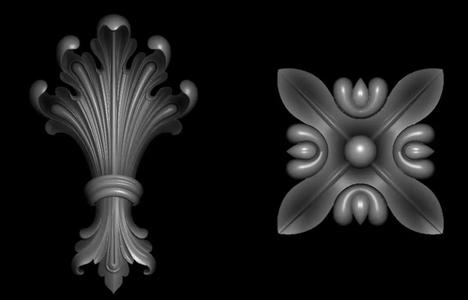 3d model of flowers and leaves