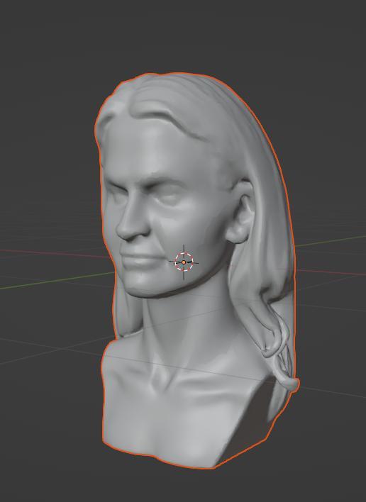 Stylized Female Bust with Flowing Hair - 3D Printable Model