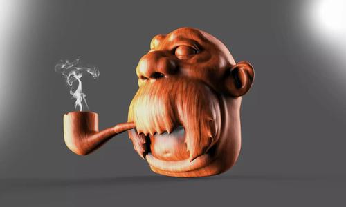 Old Man Cartoon sculpture for 3d printing