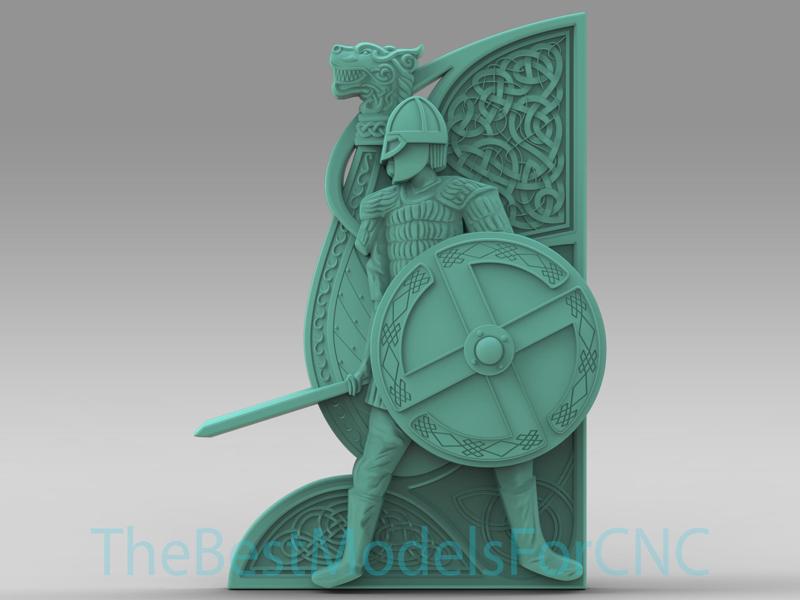 3D Model STL File for CNC Router Laser & 3D Printer Viking Warrior