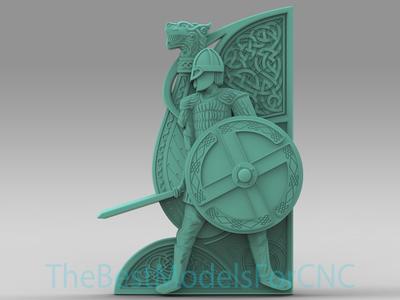 3D Model STL File for CNC Router Laser & 3D Printer Viking Warrior