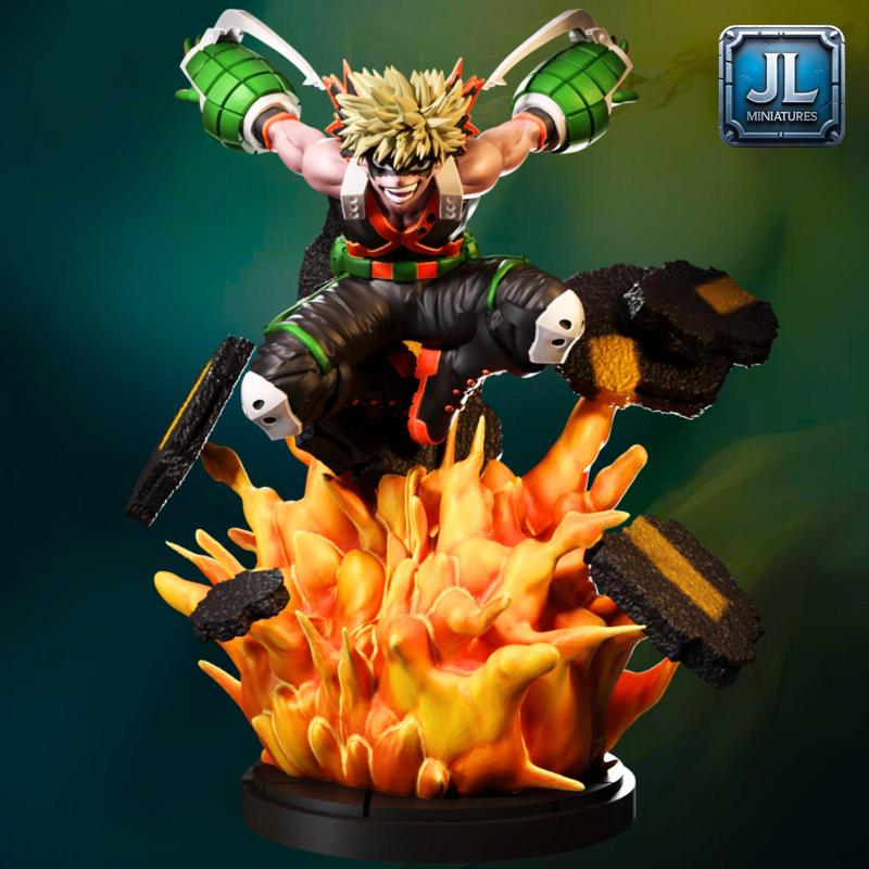 bakugo my hero academy miniature presupported.
