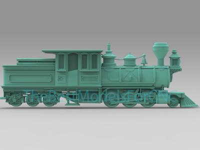 3D Model STL File for CNC Router Laser & 3D Printer Steam Locomotive Sideway