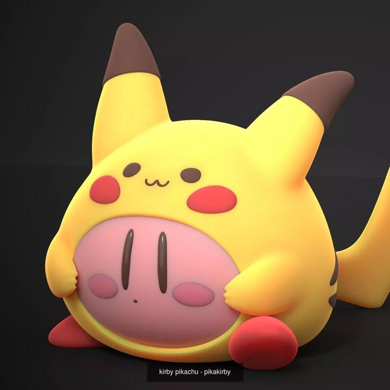Kirby Burger  and  Kirby pika 3D Model Collection