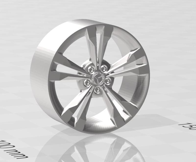 Mercedes 5 Twin Spoke oem wheels for scale model 1/18 1/24 etc.