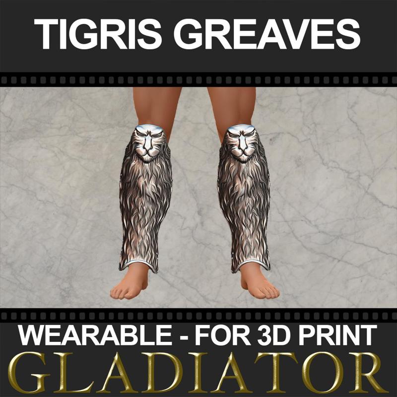 Tigris of Gaul Greaves 3D print model 3D print model