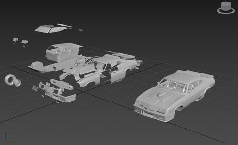 Ford Falcon GT Coupe 1979 SEPARATED-READY TO PRINT