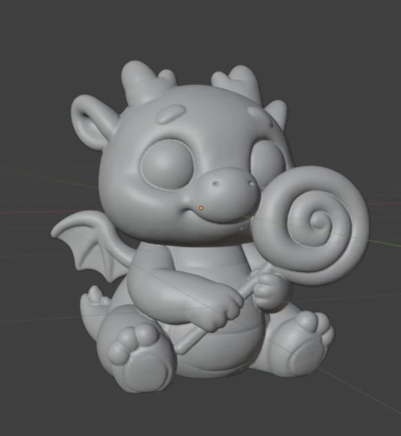 Baby dragon with lollipop