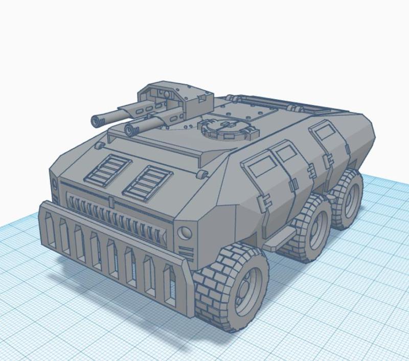 BUFFALOX APC/IFV FOR GRIMDARK FUTURE HUMAN DEFENSE FORCES  [FDM FRIENDLY]