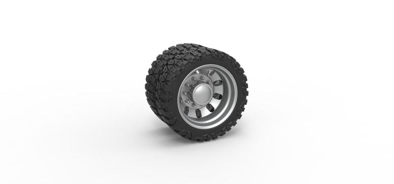 Diecast Rear semi wheel for pickup Version 21 Scale 1:25