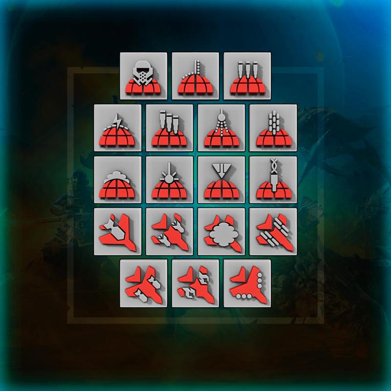 HELLDIVERS 2 RED STRATAGEMS ICONS TOKENS AIR STRIKE
