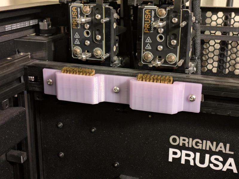 Prusa XL Nozzle Brush Holder, Dual-Head