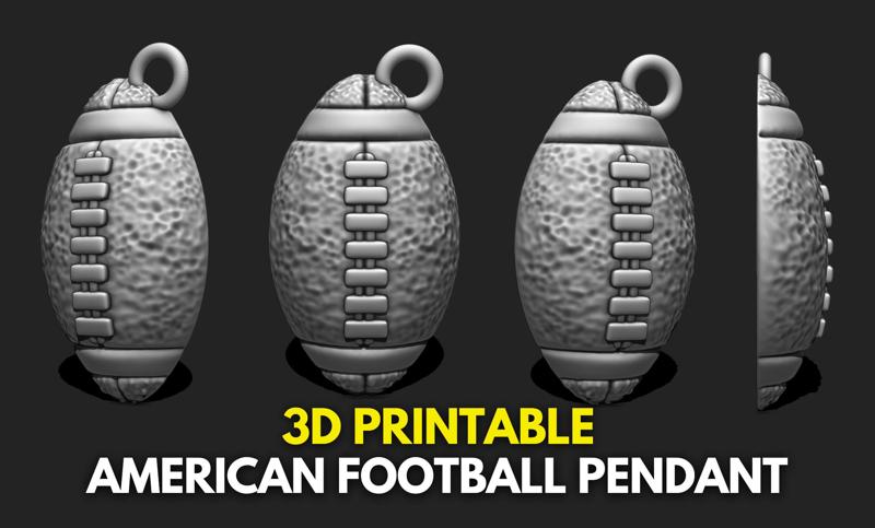 American Football Ball Pendant - Necklace - Jewelry - Keychain