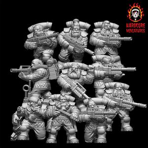 Space Dwarves Veterans With Lasguns