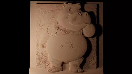 Gloria the Hippo CNC 3d Print High Relief Sand Casting