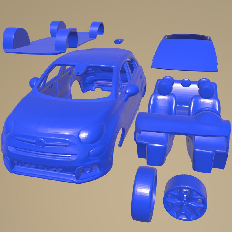 Fiat 500X Sport 2020 PRINTABLE CAR IN SEPARATE PARTS