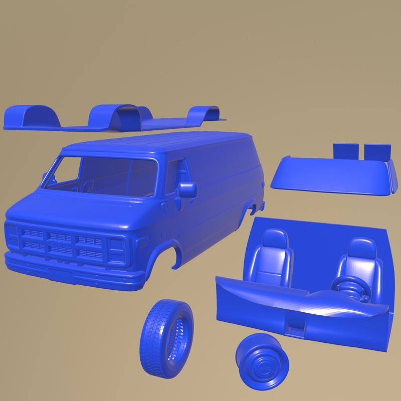 GMC Vandura PanelVan 1992 PRINTABLE CAR IN SEPARATE PARTS
