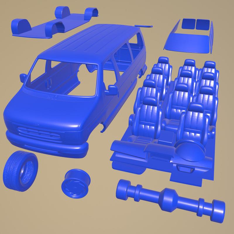 Ford E-Series Passenger Van 1998 PRINTABLE CAR IN SEPARATE PARTS
