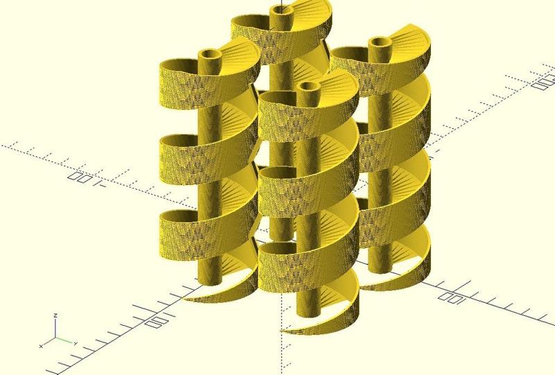 Assemblable Archimedes Screw (or auger) in sections