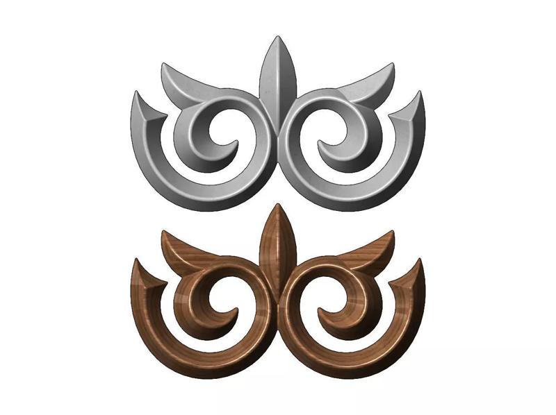 Floral decoration onlay and relief