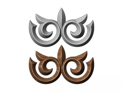 Floral decoration onlay and relief