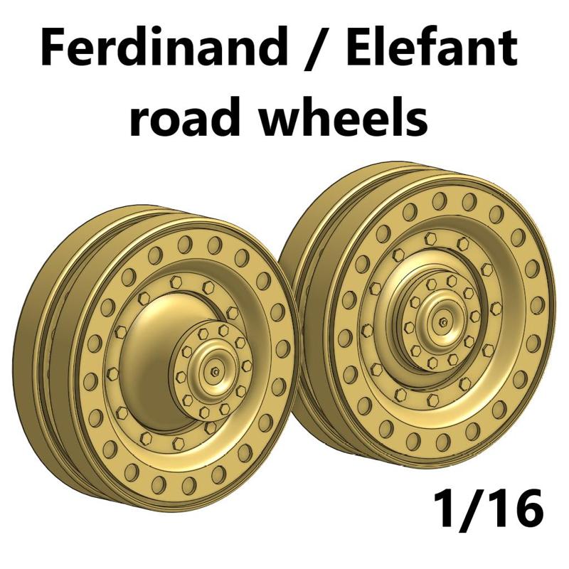Ferdinand / Elefant roadwheels for RC 1/16