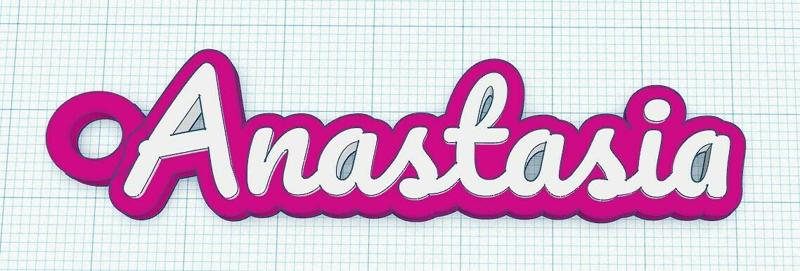 Fancy Keychain Name Tag - Anastasia