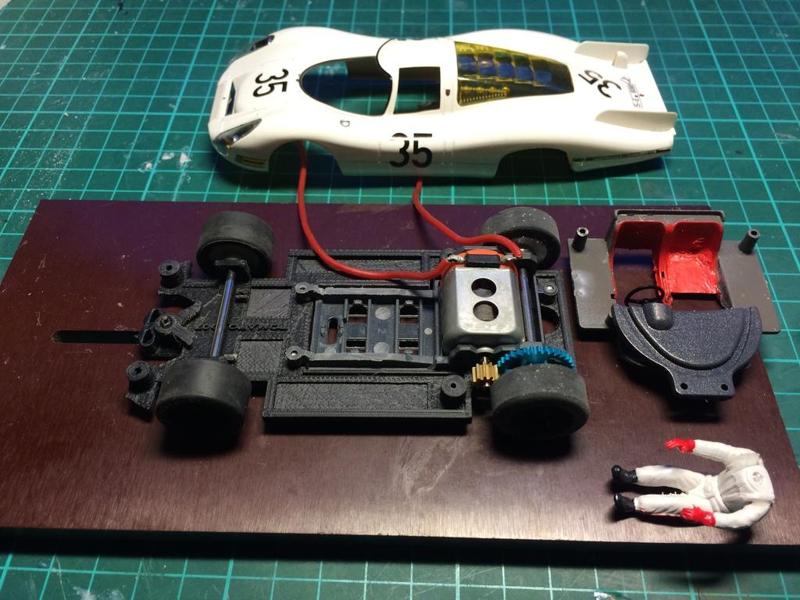 Slot car chassis for SRC P 907/ 908 1:32