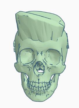 Rock a Billy skull Calavera hair military