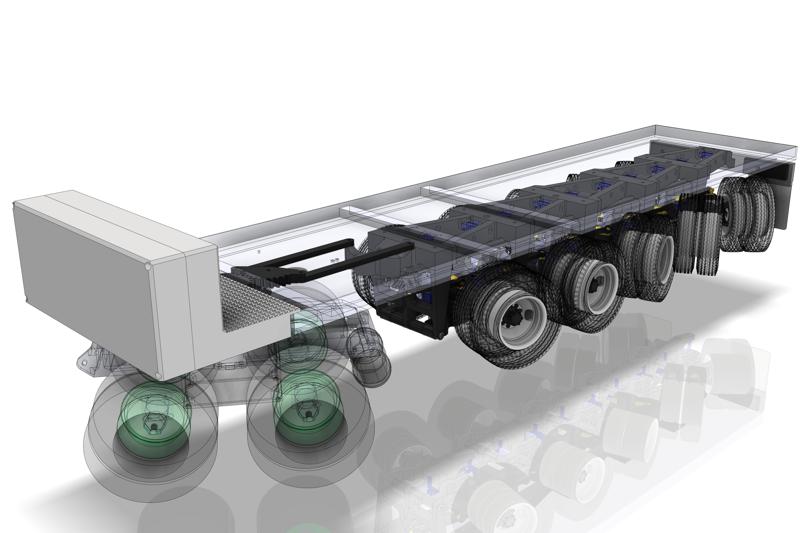 Trailer Steering axle system with air suspension